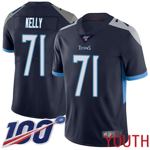 Tennessee Titans Limited Navy Blue Youth Dennis Kelly Home Jersey NFL Football #71 100th Season Vapor Untouchable->women nfl jersey->Women Jersey